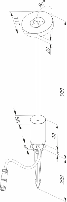 Уличный грунтовый светильник Elektrostandard Verano 35185S черный (a068589)