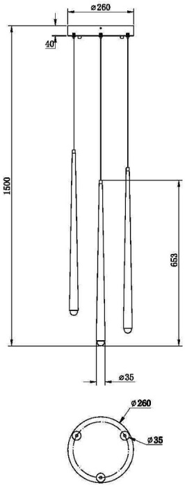 Подвесной светильник Maytoni Cascade MOD132PL-L18BSK (mod132pl-l18bsk)