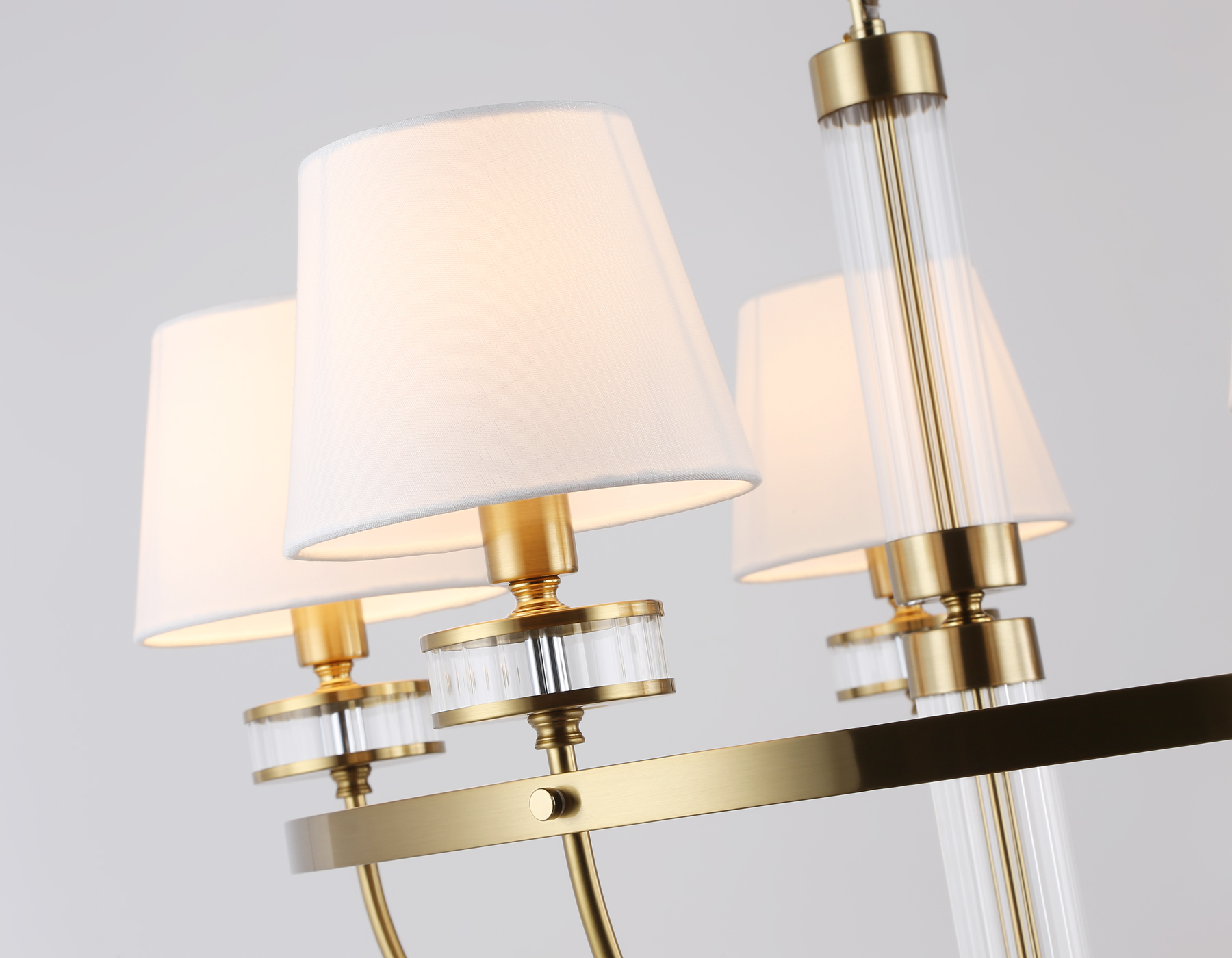 Подвесная люстра с абажурами LH71251/5 BS/WH латунь/белый E14/5 max 40W D700*990