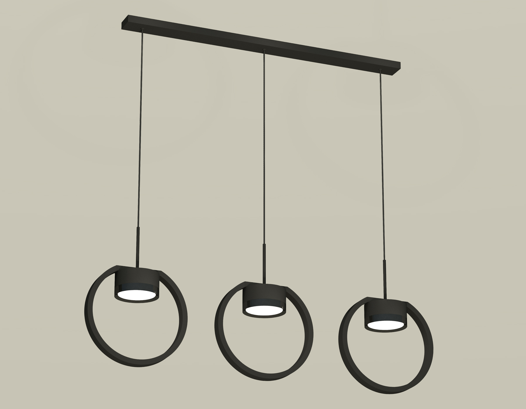 Комплект подвесного светильника XB9107100/3 SBK/PBK черный песок/черный полированный GX53 (C9107, N8113)