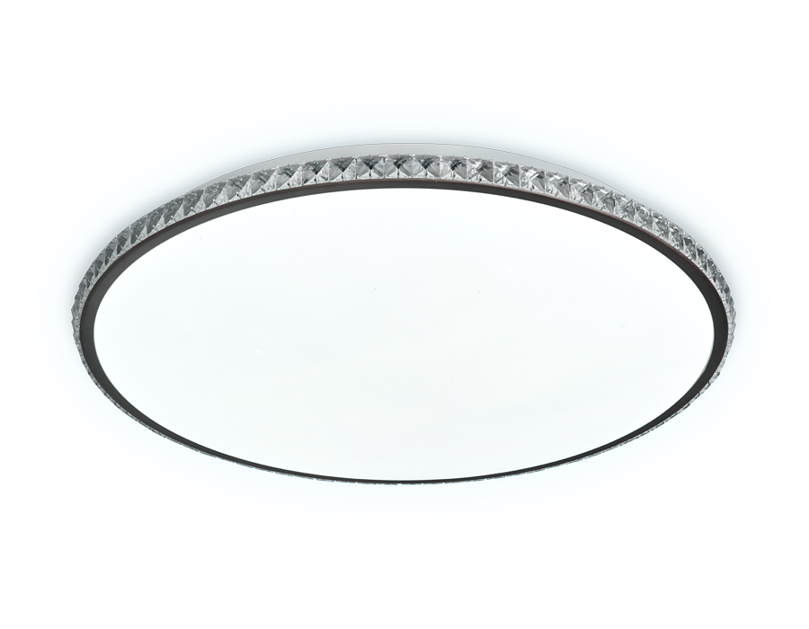 Потолочный светодиодный светильник с пультом и дополнительной подсветкой FF71 WH/CF белый/кофе 72W+24W D500*60 (ПДУ ИК)