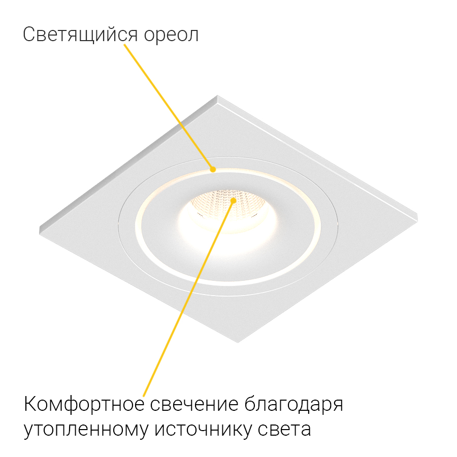 Встраиваемый светодиодный светильник Ledron LH10 SQ White (2134)