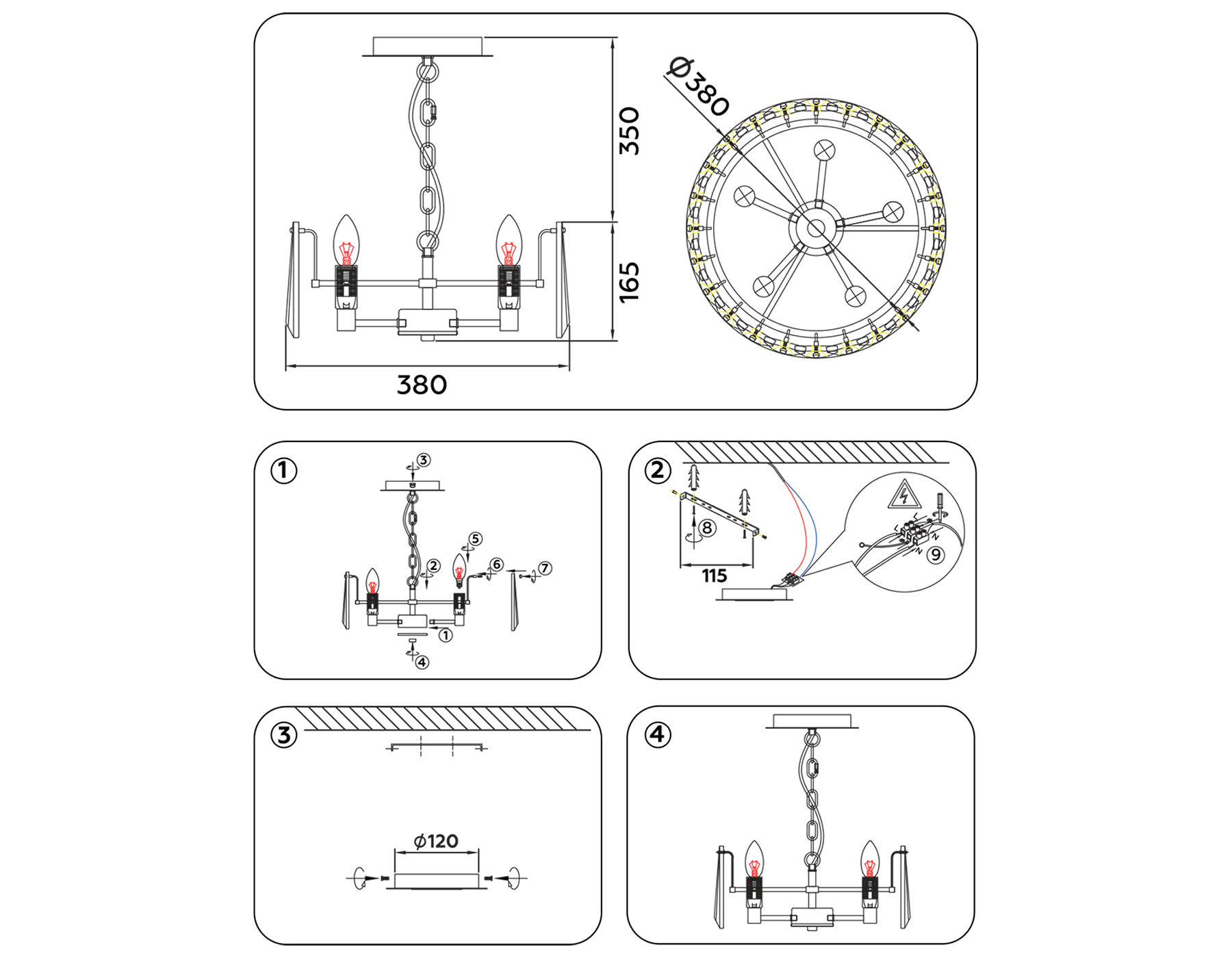 Подвесная люстра с хрусталем TR5167 GD/CL золото/прозрачный E14/5 max 40W D380*515