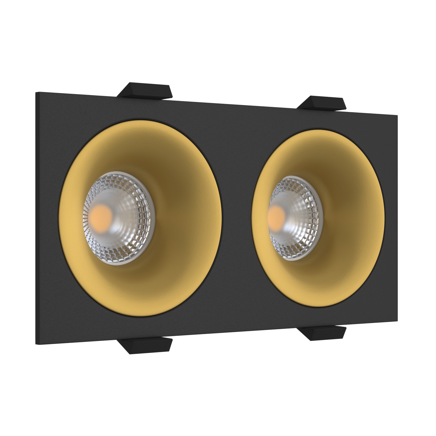 Встраиваемый светильник под сменную лампу Ledron MJ1003 SQ2 Black-Gold (2350)