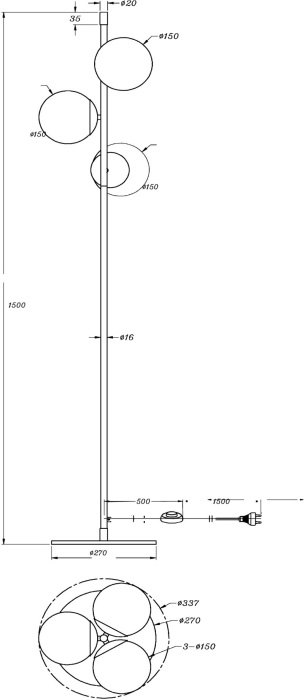 Торшер Nostalgia MOD048FL-03G (mod048fl-03g)