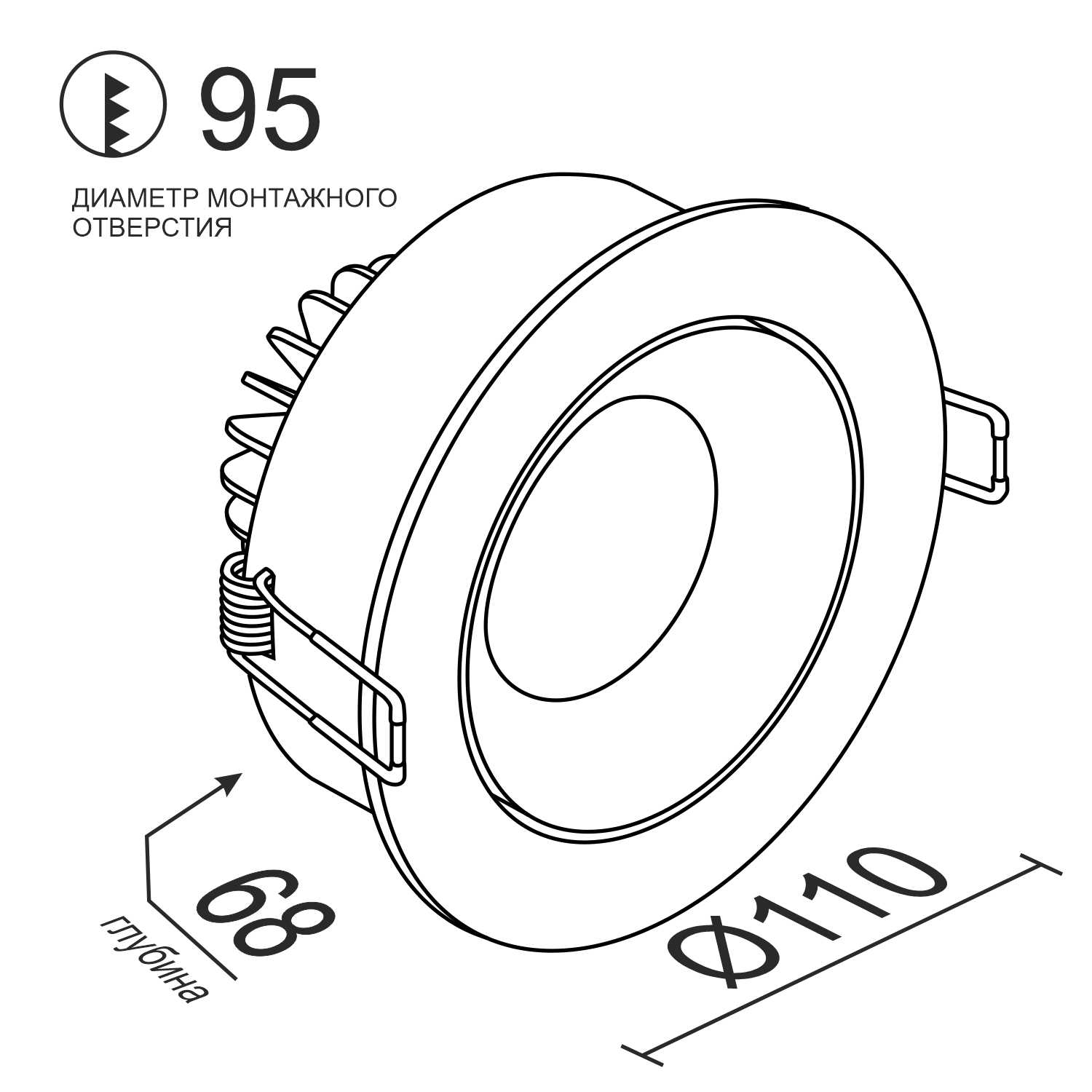 Встраиваемый поворотный светодиодный светильник Ledron LD0030-10W-B (8394)