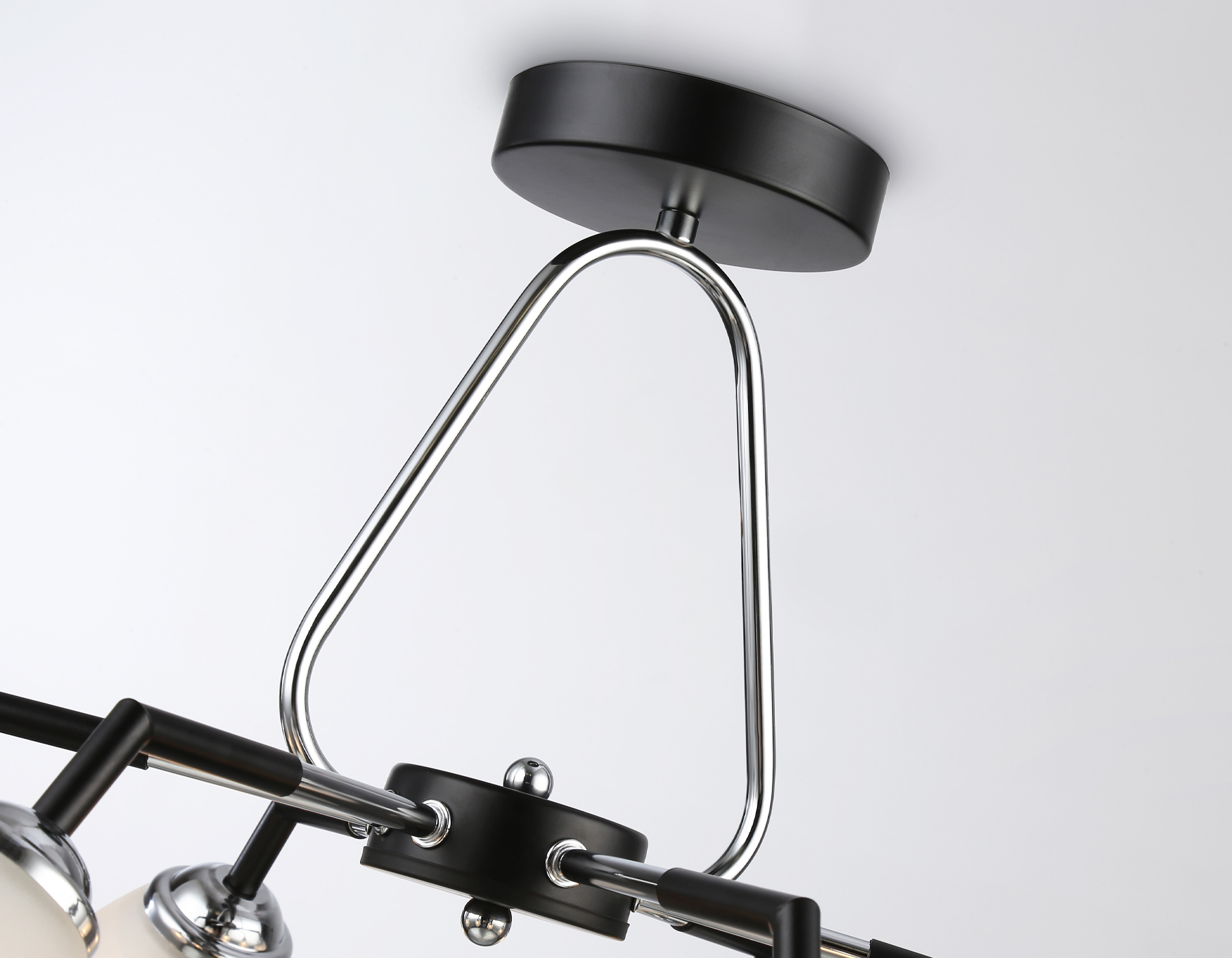 Подвесной светильник TR303294/6 BK/CH/FR черный/хром/белый матовый E27*6 max 60W D590*380