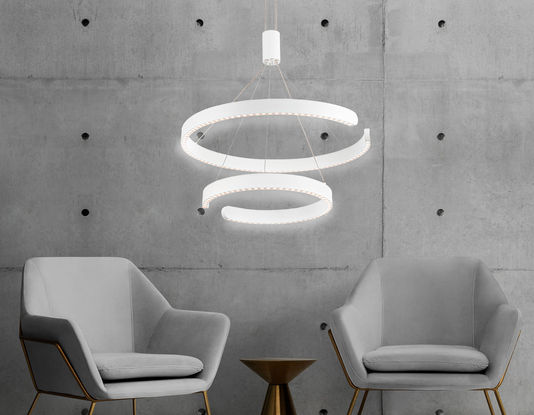 Подвесной светодиодный светильник FL5884/2 WH белый 45W 3000K/4200K/6400K D600/400*1200 (без ПДУ)