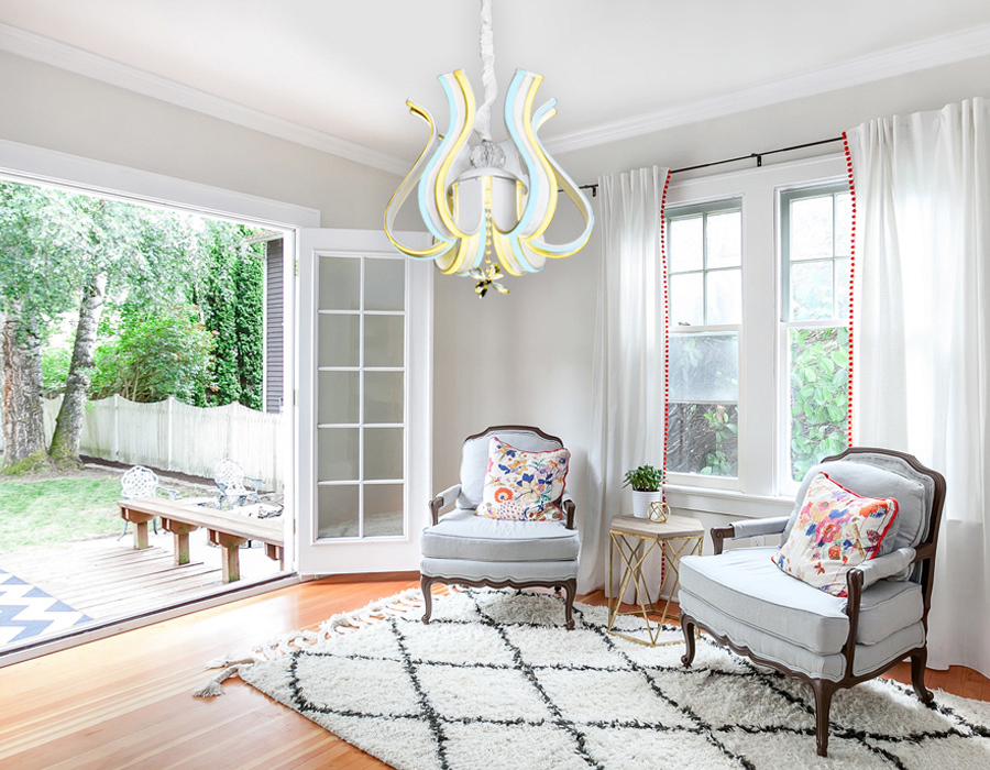 Подвесная светодиодная люстра с пультом FL112/6 WH белый 156W 460*460*400 (ПДУ РАДИО 2.4)