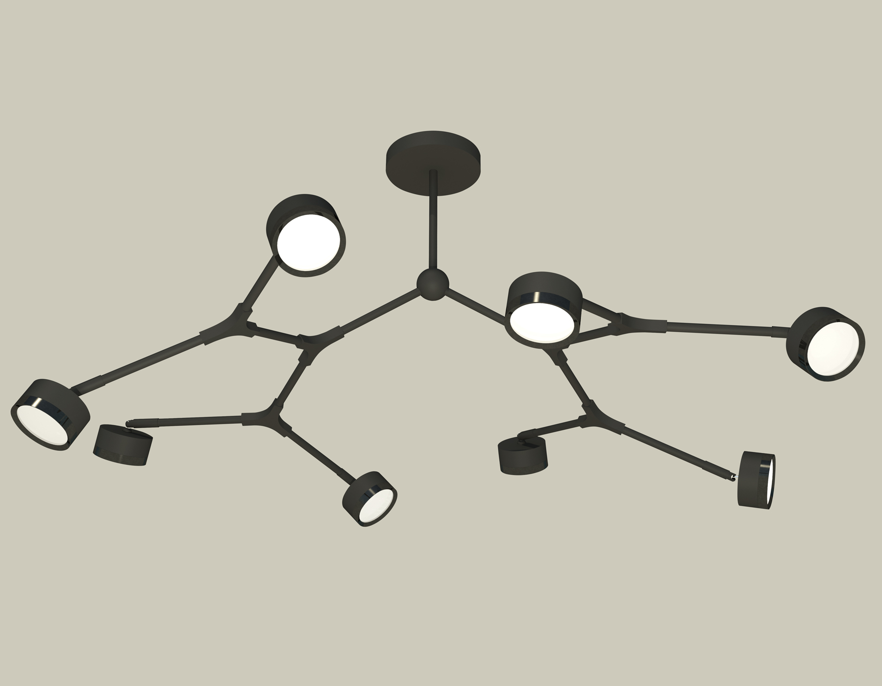 Комплект подвесного поворотного светильника XB9060150/8 SBK/PBK черный песок/черный полированный GX53 (C9060, N8113)