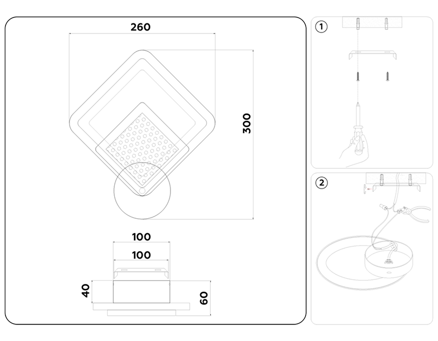 Настенный светодиодный светильник FA4284 WH белый 14W 260*300*60
