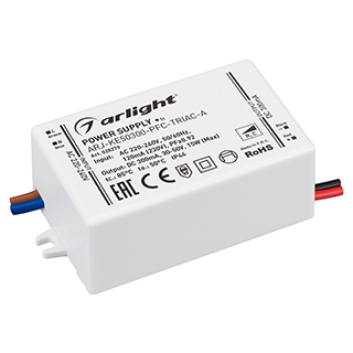 Блок питания ARJ-KE50300-PFC-TRIAC-A (15W, 300mA) (Arlight, IP44 Пластик, 5 лет) 028279