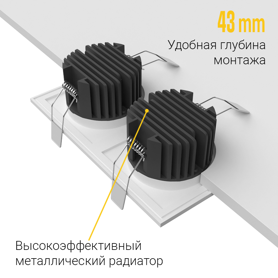 Встраиваемый светодиодный светильник BRUTAL SQ2 White 4000K (10577)