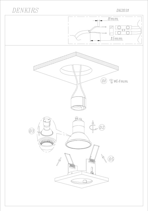 Встраиваемый светильник DK2031-WH (dk2031-wh)