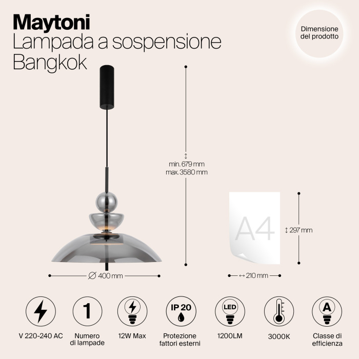 Подвесной светильник Maytoni Bangkok MOD185PL-L6B3K6 (mod185pl-l6b3k6)
