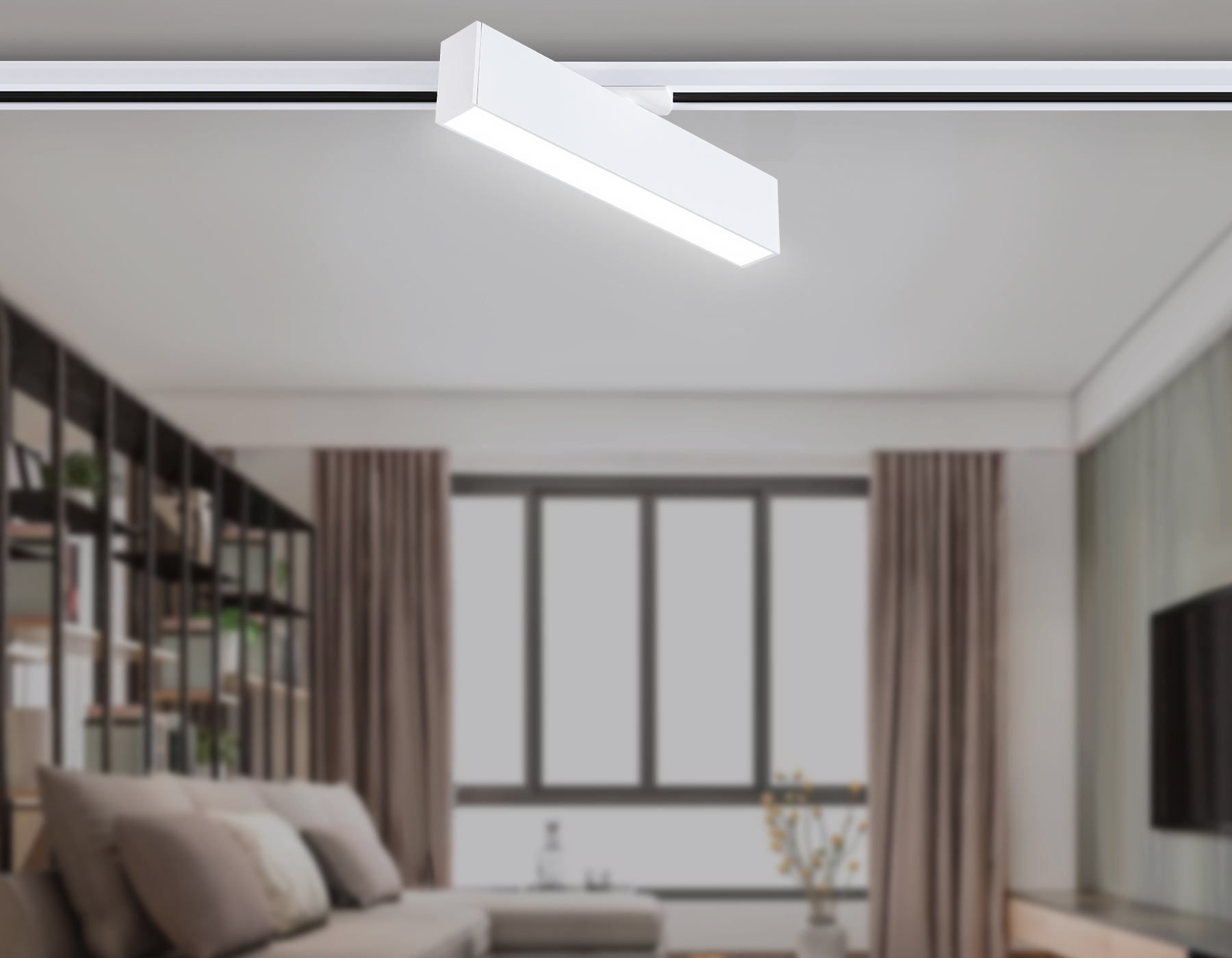 Трековый однофазный светодиодный светильник GL6763 WH белый LED 12W 4200K 300*22*48