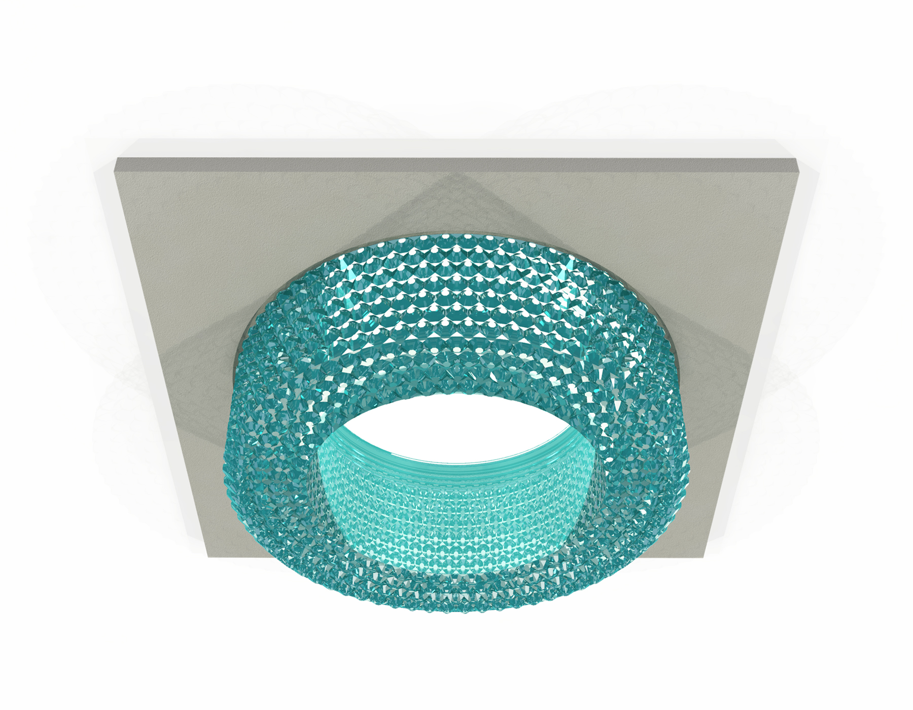 Комплект встраиваемого светильника с композитным хрусталем XC7633023 SGR/BL серый песок/голубой MR16 GU5.3 (C7633, N7194)