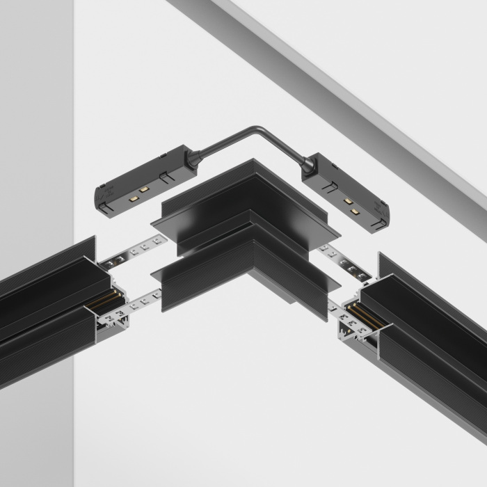 Угловой коннектор внешний S35 встраиваемый черный магнитный Maytoni Technical TRA004OCL-22B