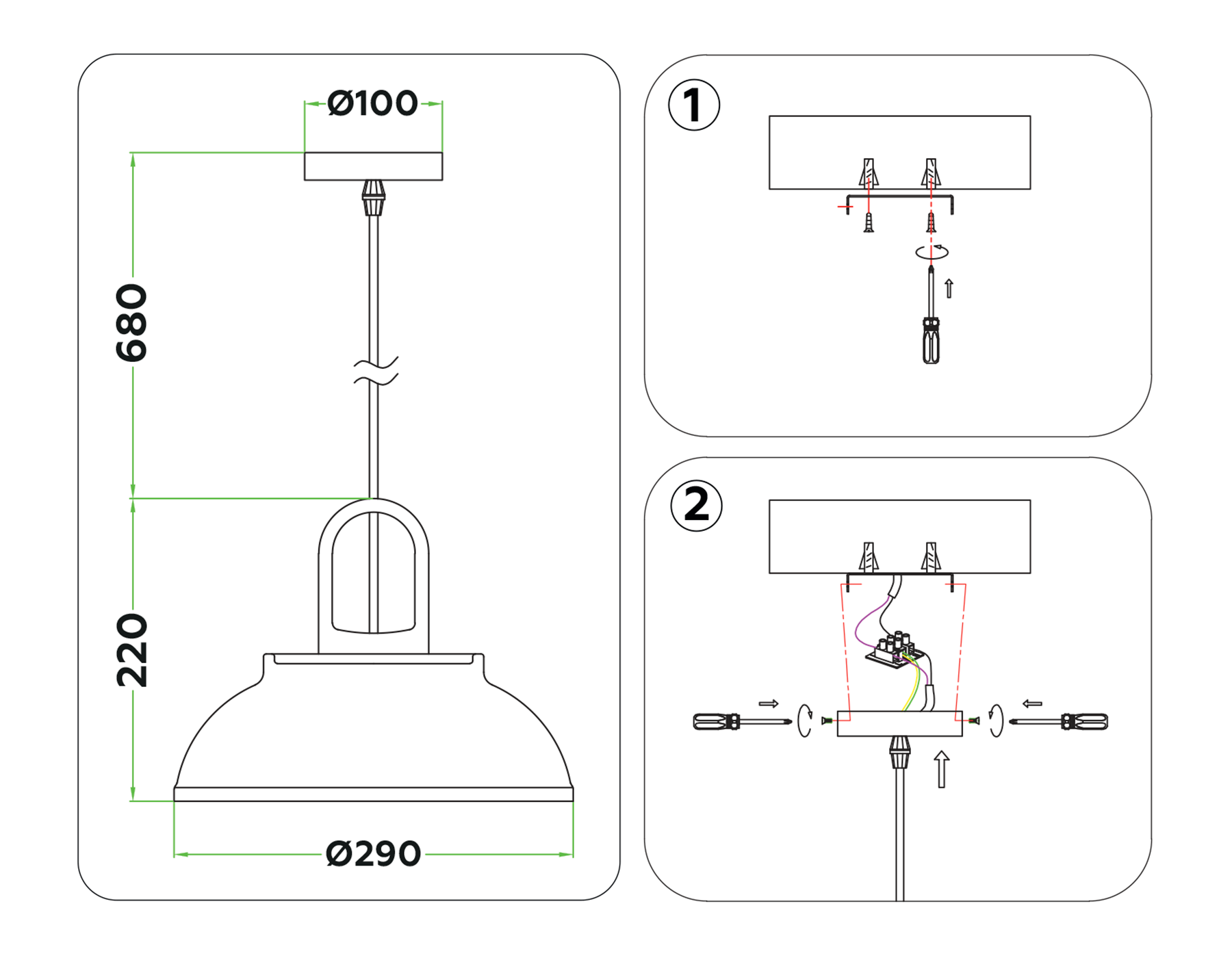 Подвесной светильник в стиле лофт TR8192 BK/LW черный/светлое дерево E27 max 40W D290*900