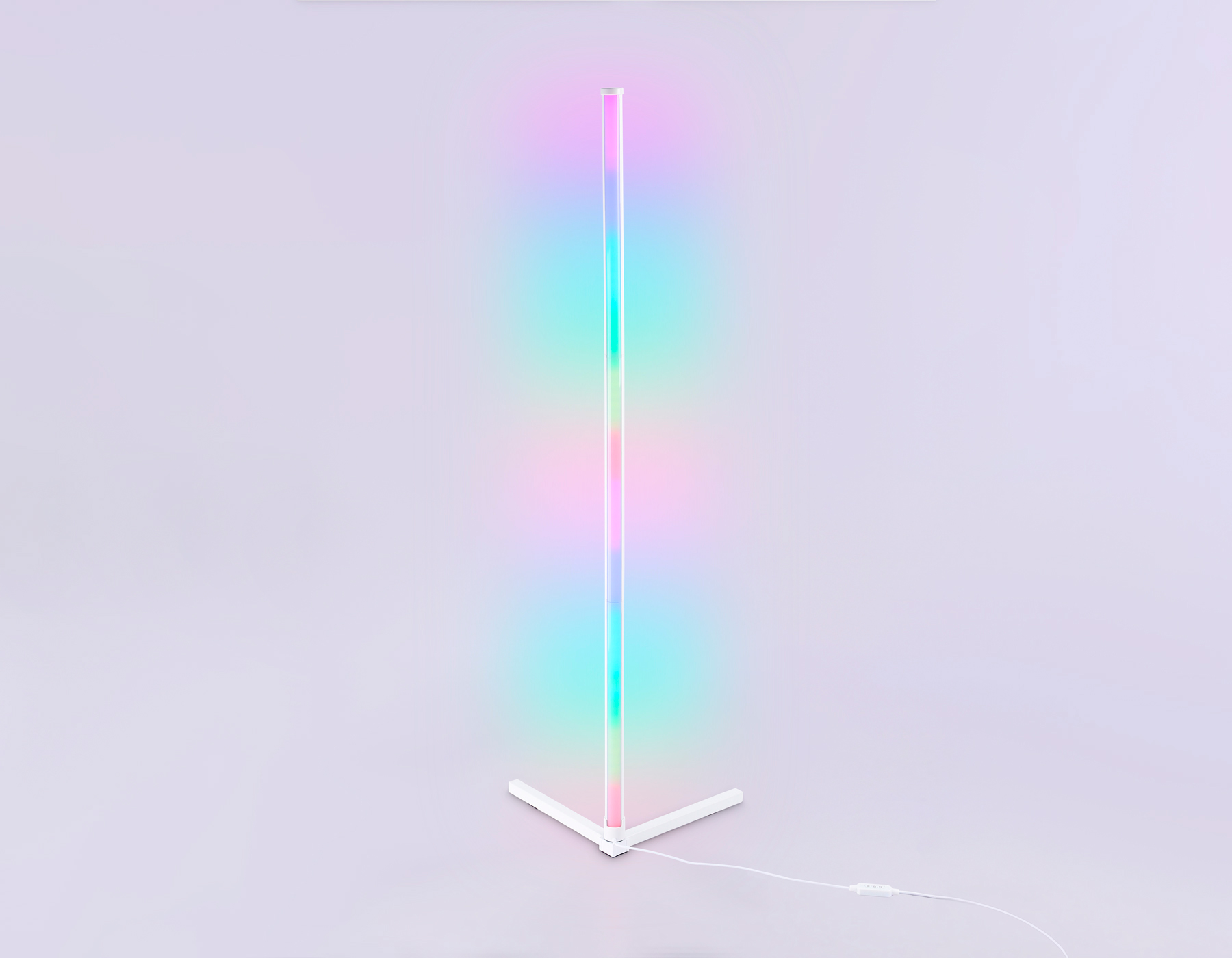 Светильник светодиодный напольный RGB с пультом FL8020 WH белый LED 15W RGB D32*1250 (ПДУ РАДИО 2.4G)
