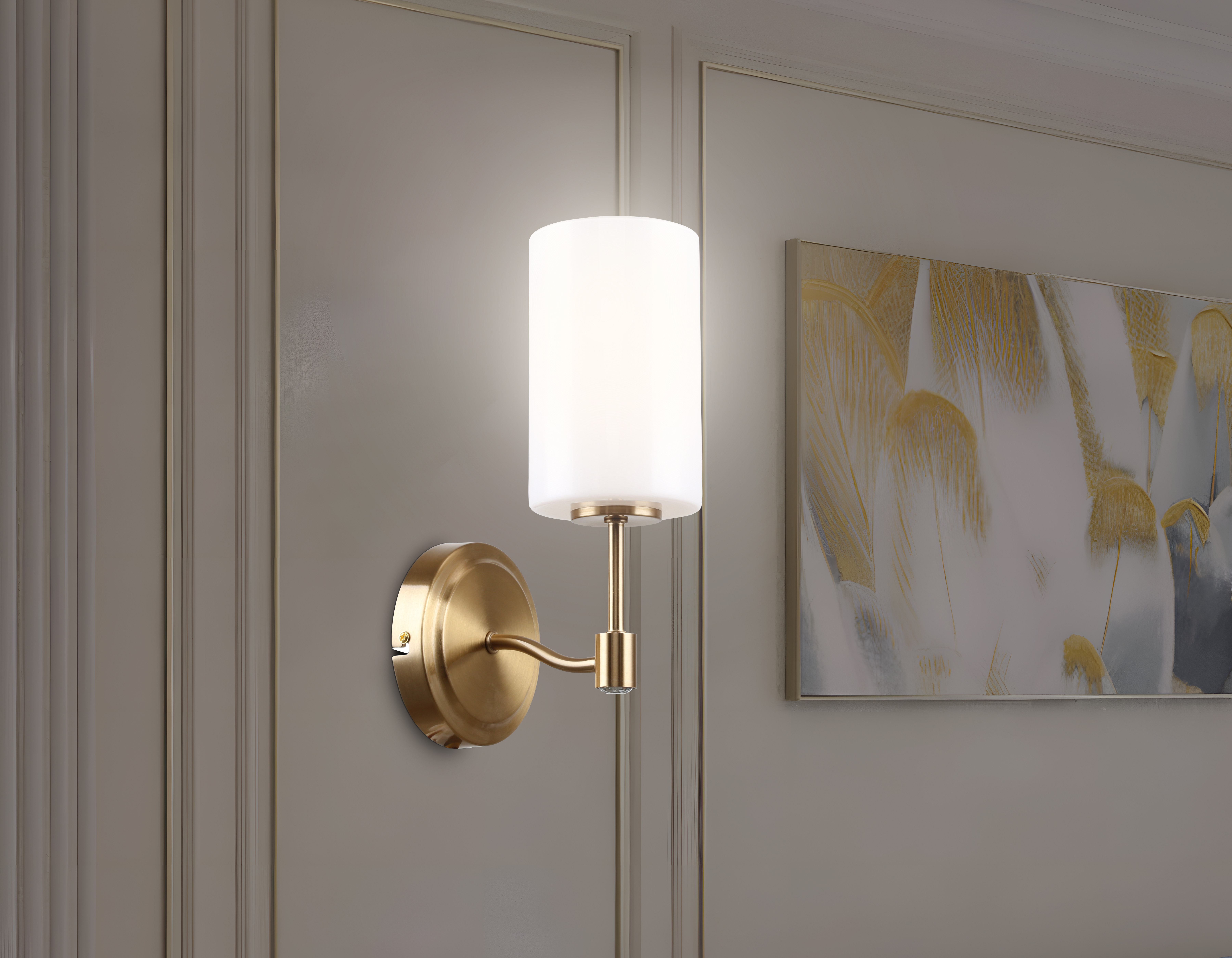 Настенный светильник LH56056 BS/FR латунь/белый матовый E14 max 40W 160*120*280