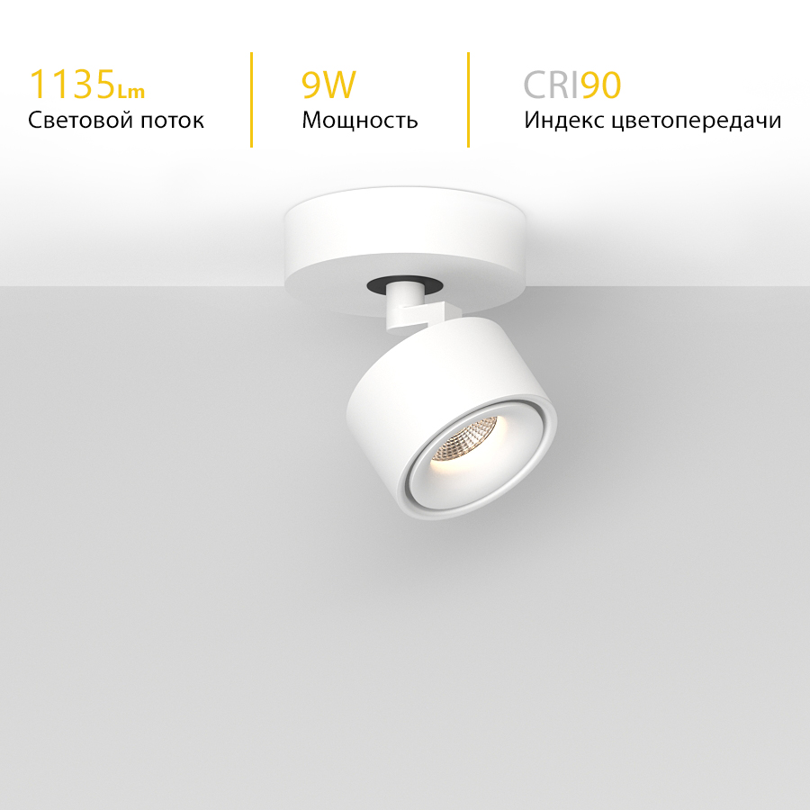 Накладной поворотный светодиодный светильник Ledron SAGITONY R1 S75 White Dim 4000K (11162)