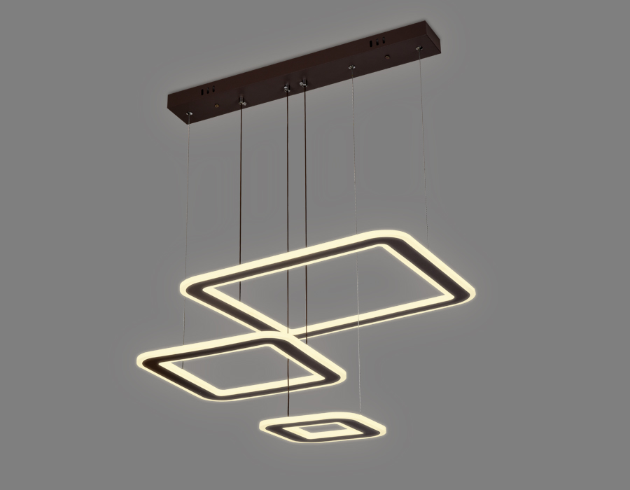 Подвесной светодиодный светильник с пультом FA433 CF кофе 192W 630*470*590 (ПДУ РАДИО 2.4G)