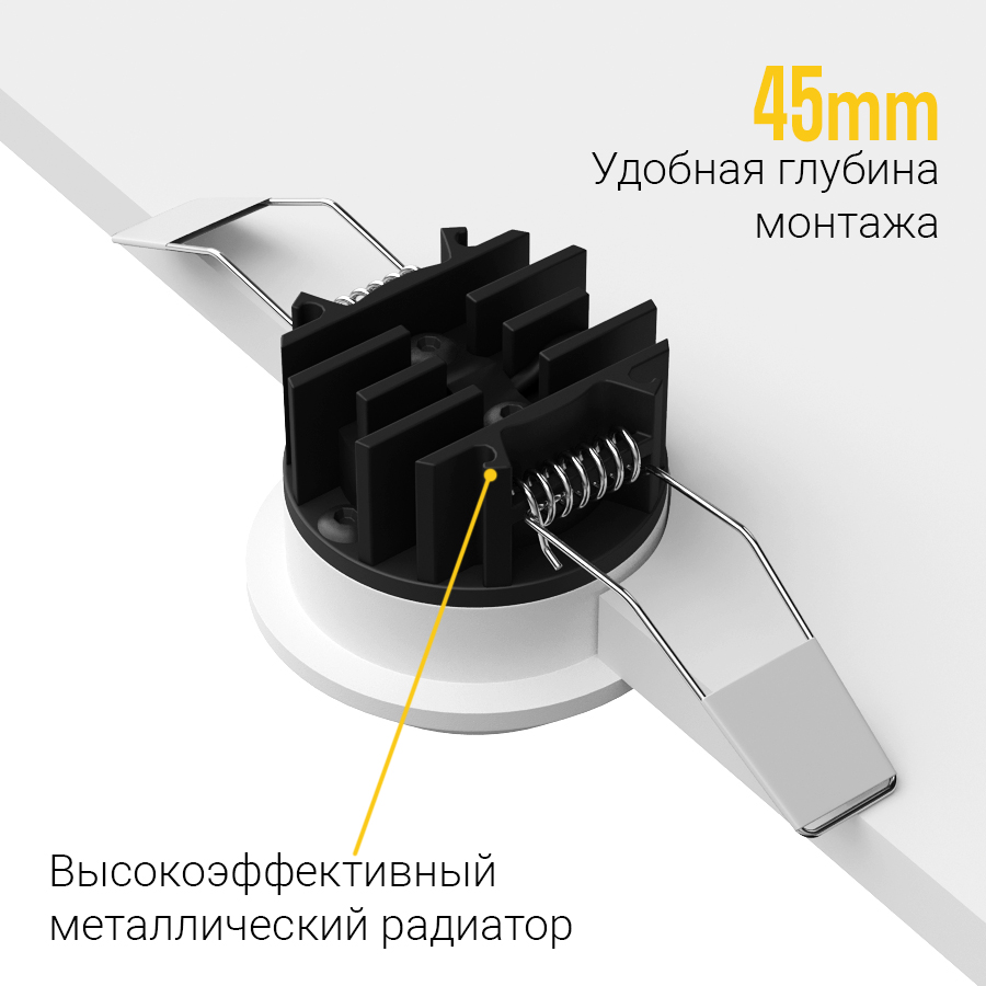 Встраиваемый светодиодный светильник Ledron GIZA MINI White (2083)