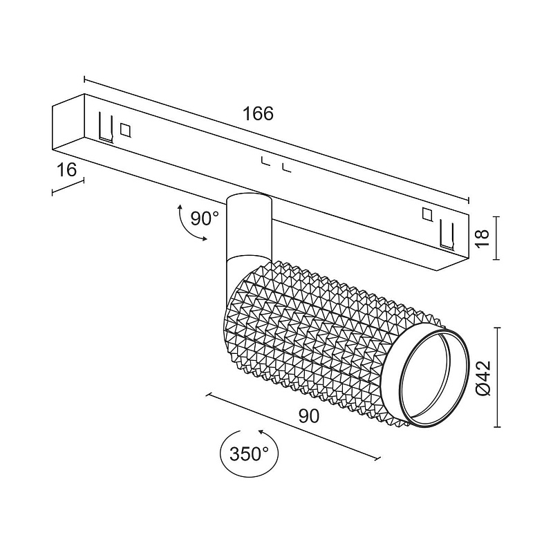Светодиодный светильник для магнитной системы Ledron DY-1050CS Black (4101)