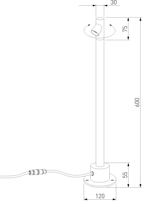 Наземный светильник Elektrostandard Rone 35175S черный (a066697)