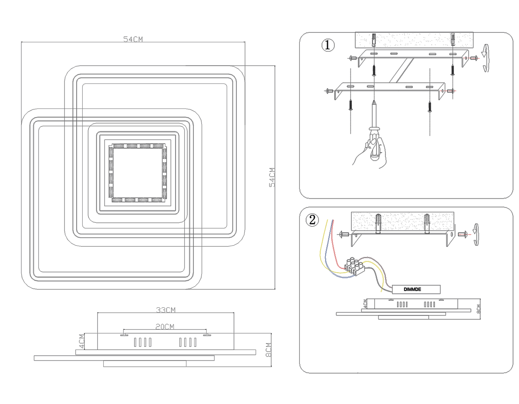 Потолочный светодиодный светильник с хрусталем FA261 WH белый 112W 540*540*80 (ПДУ РАДИО 2.4)