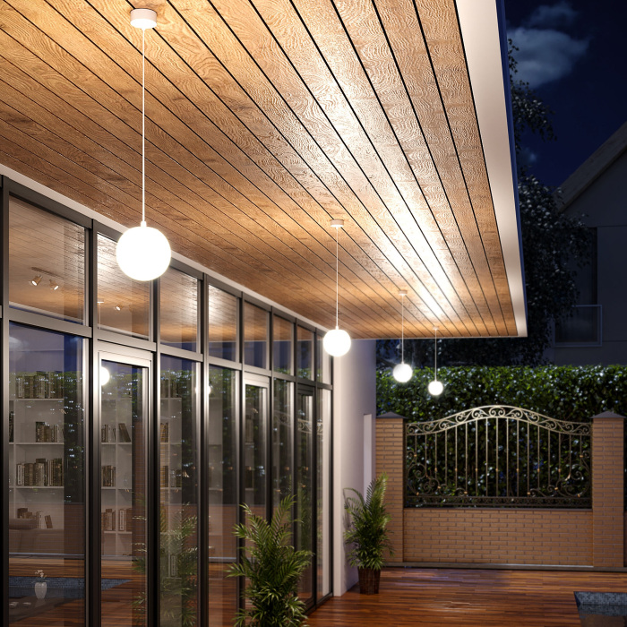 Уличный подвесной светильник Sfera H 35158H белый (a061033)