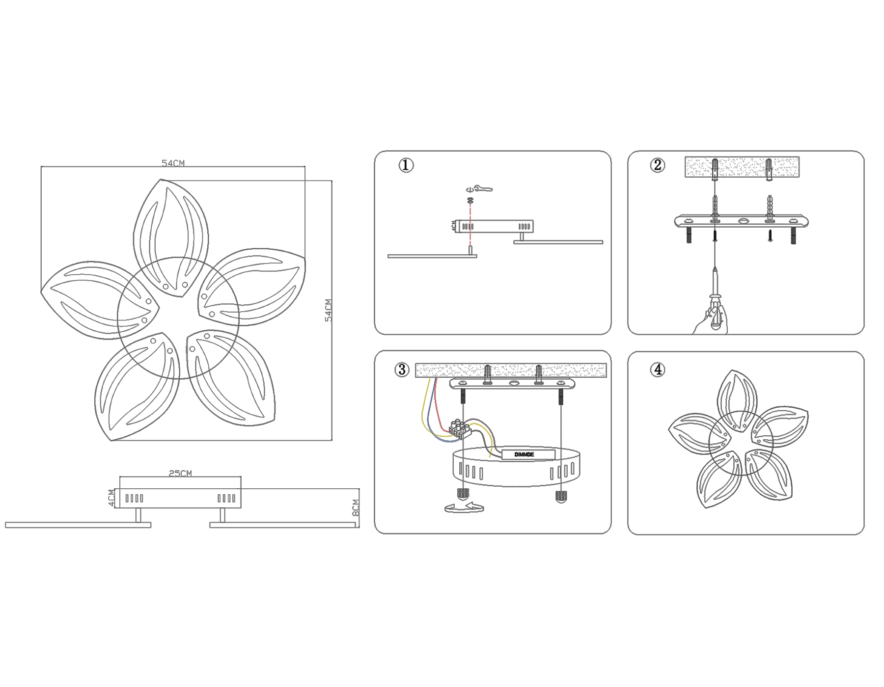 Потолочный светодиодный светильник с пультом FA464/5 CF кофе 90W 540*540*80 (ПДУ РАДИО 2.4)