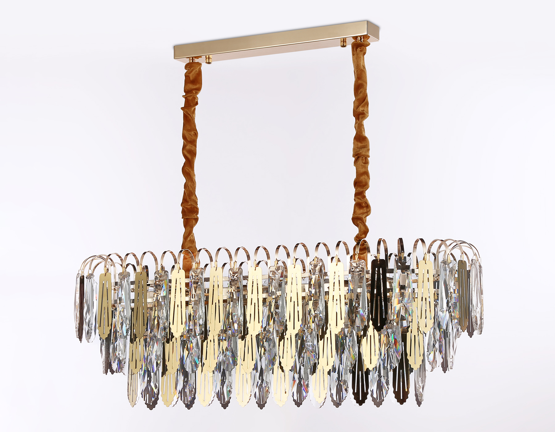 Подвесная люстра с хрусталем TR5260/10 SGD/CL золото/прозрачный E27*10 max 40W 800*300*270