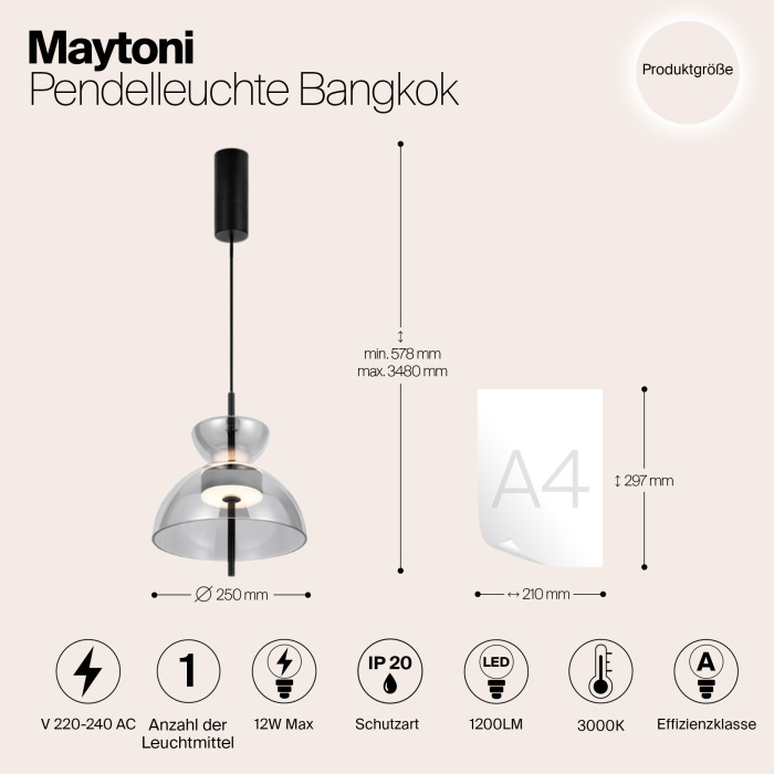 Подвесной светильник Maytoni Bangkok MOD185PL-L6B3K5 (mod185pl-l6b3k5)
