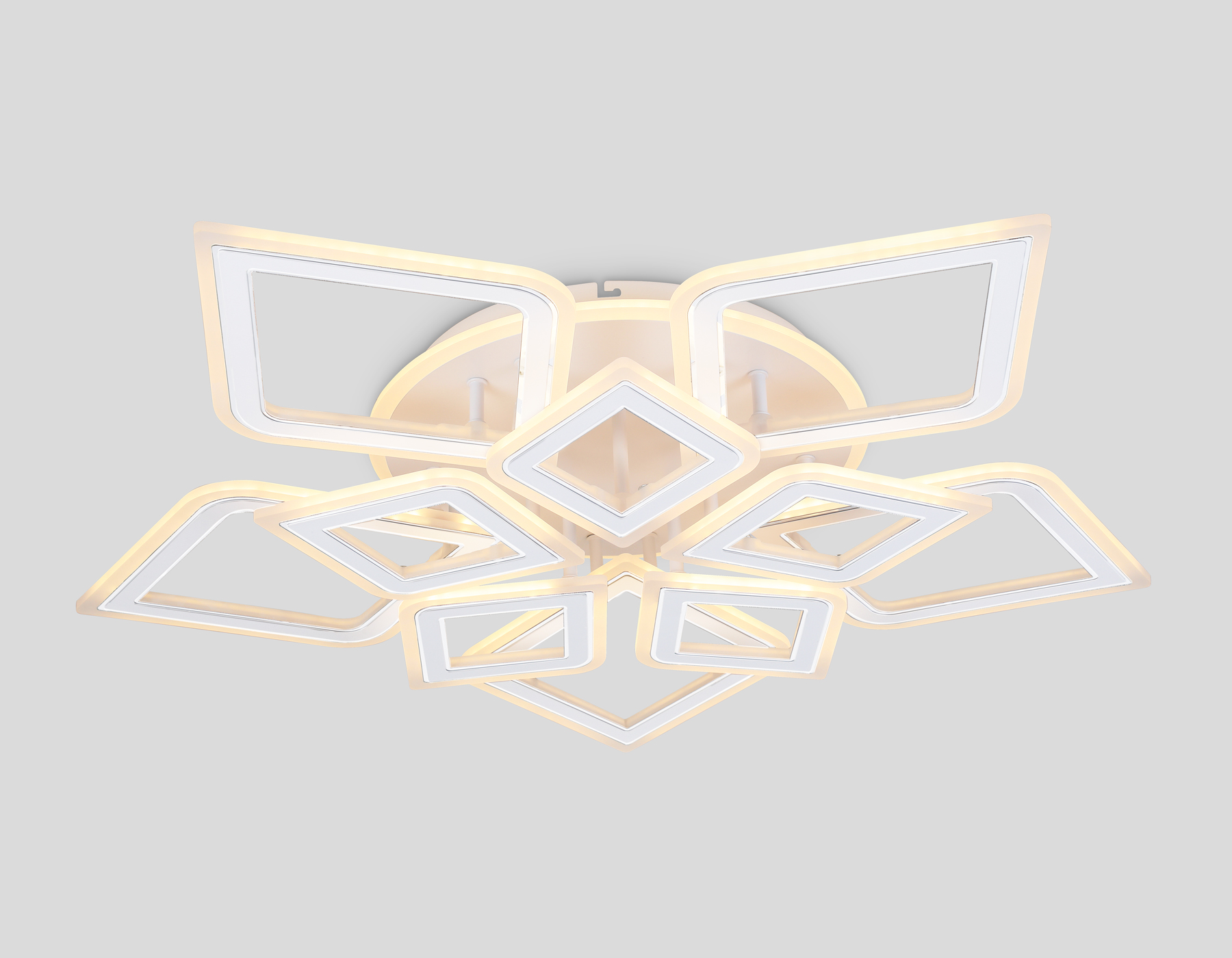 Потолочный светодиодный светильник с пультом FA8914/5+5 WH/CH белый/хром 193W 3000K-6400K 770*740*120 (ПДУ РАДИО 2.4G)