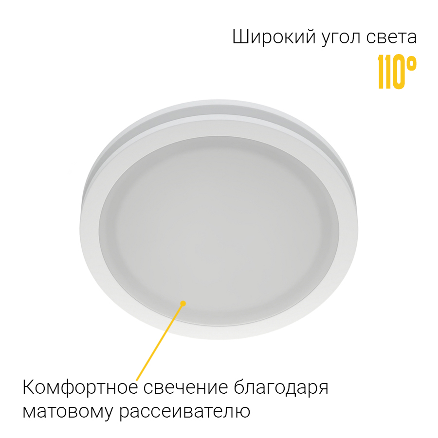 Встраиваемый светодиодный светильник Ledron LIP0906-5W-Y 3000K White (2278)