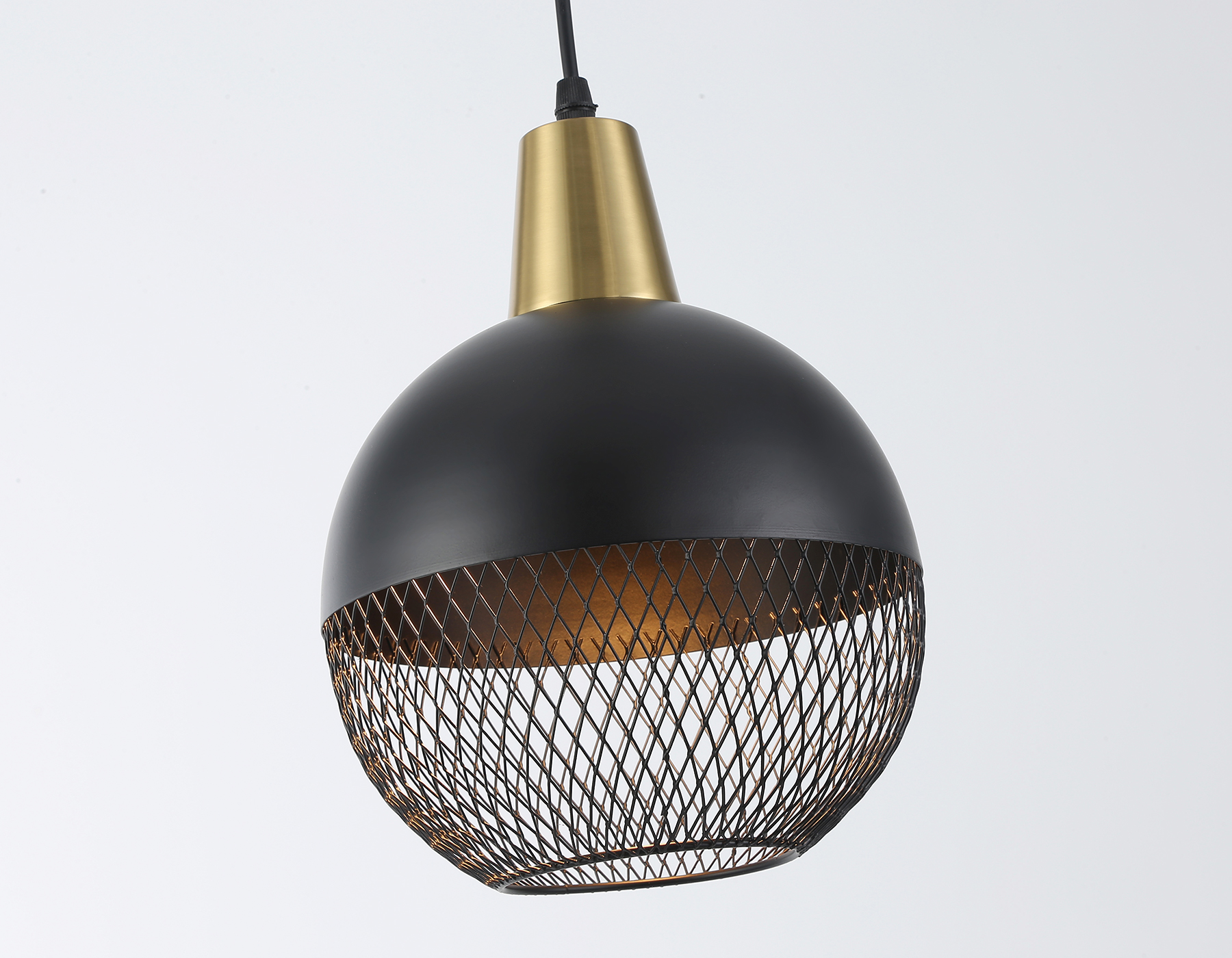 Светильник подвесной TR8504 BK/CP черный/медь E27 max 60W D200*1000