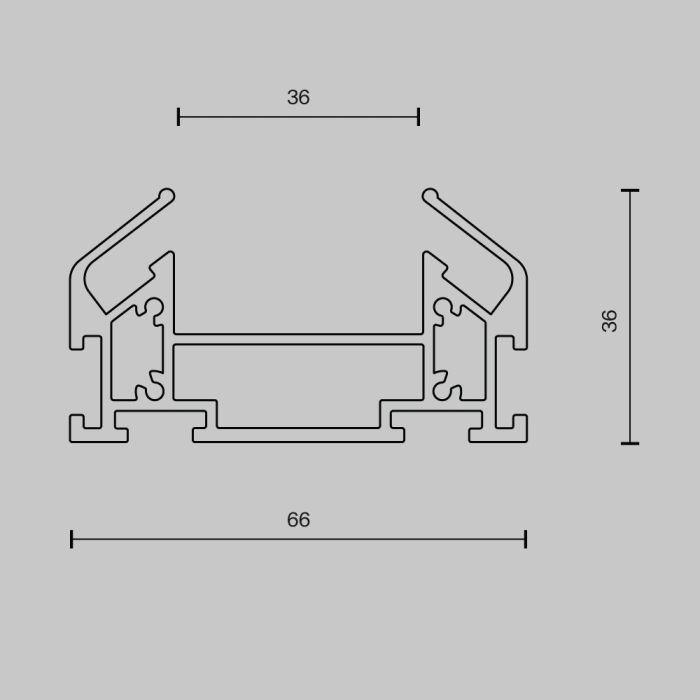 Профиль для монтажа Unity в натяжной ПВХ потолок 2м однофазный Maytoni Technical TRA001MP-112S