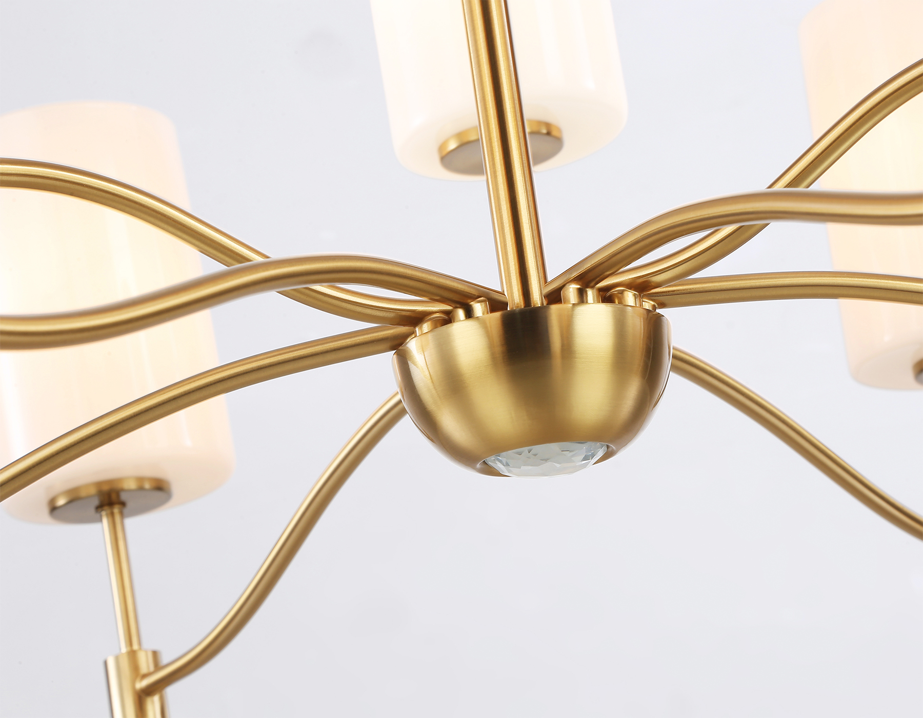 Подвесная люстра LH56054/6+3 BS/FR латунь/белый матовый E14*9 max 40W D765*1060