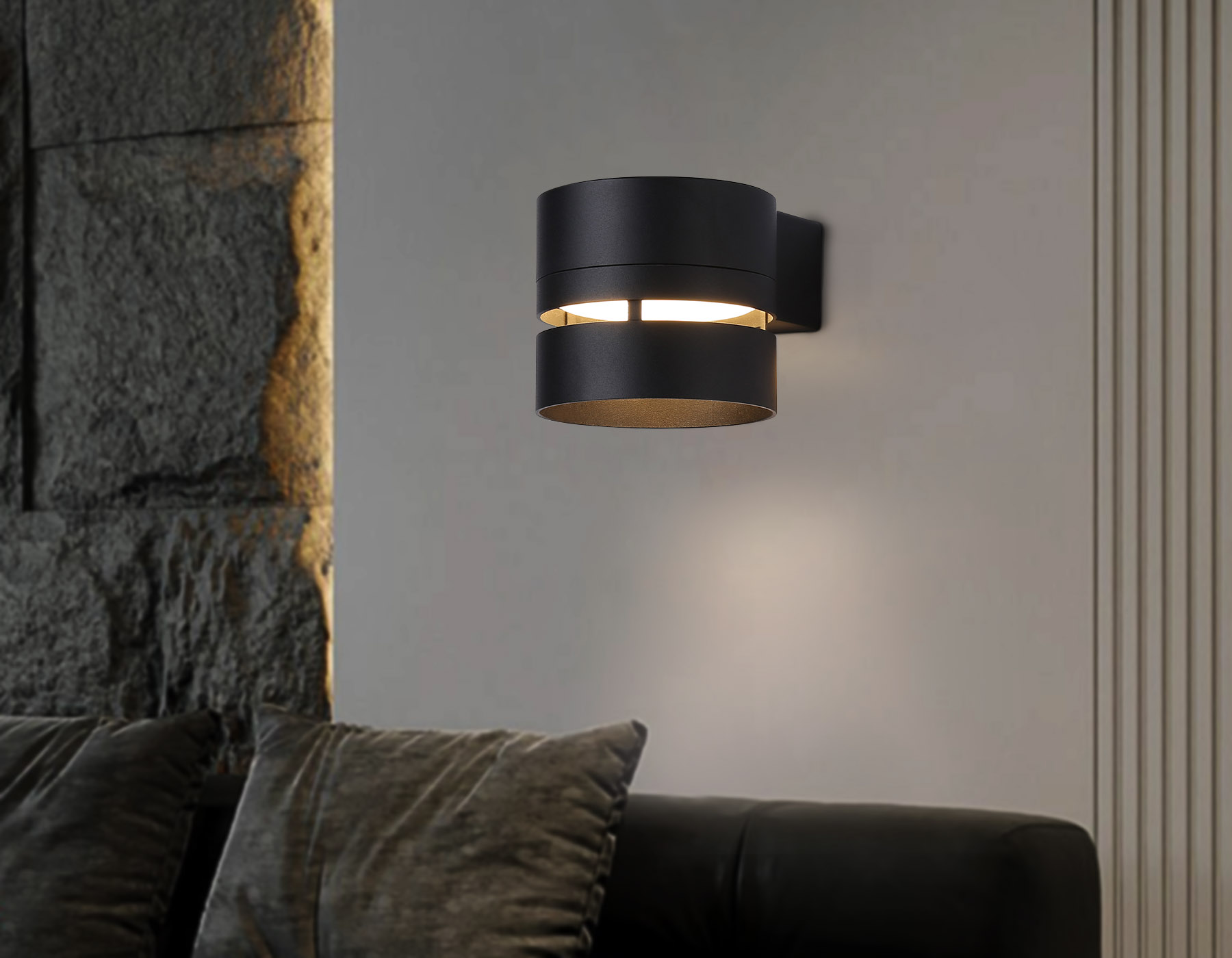 Светильник настенный с выключателем и сменной лампой GX53 TN71073 BK черный GX53 max 12W 85*75*110