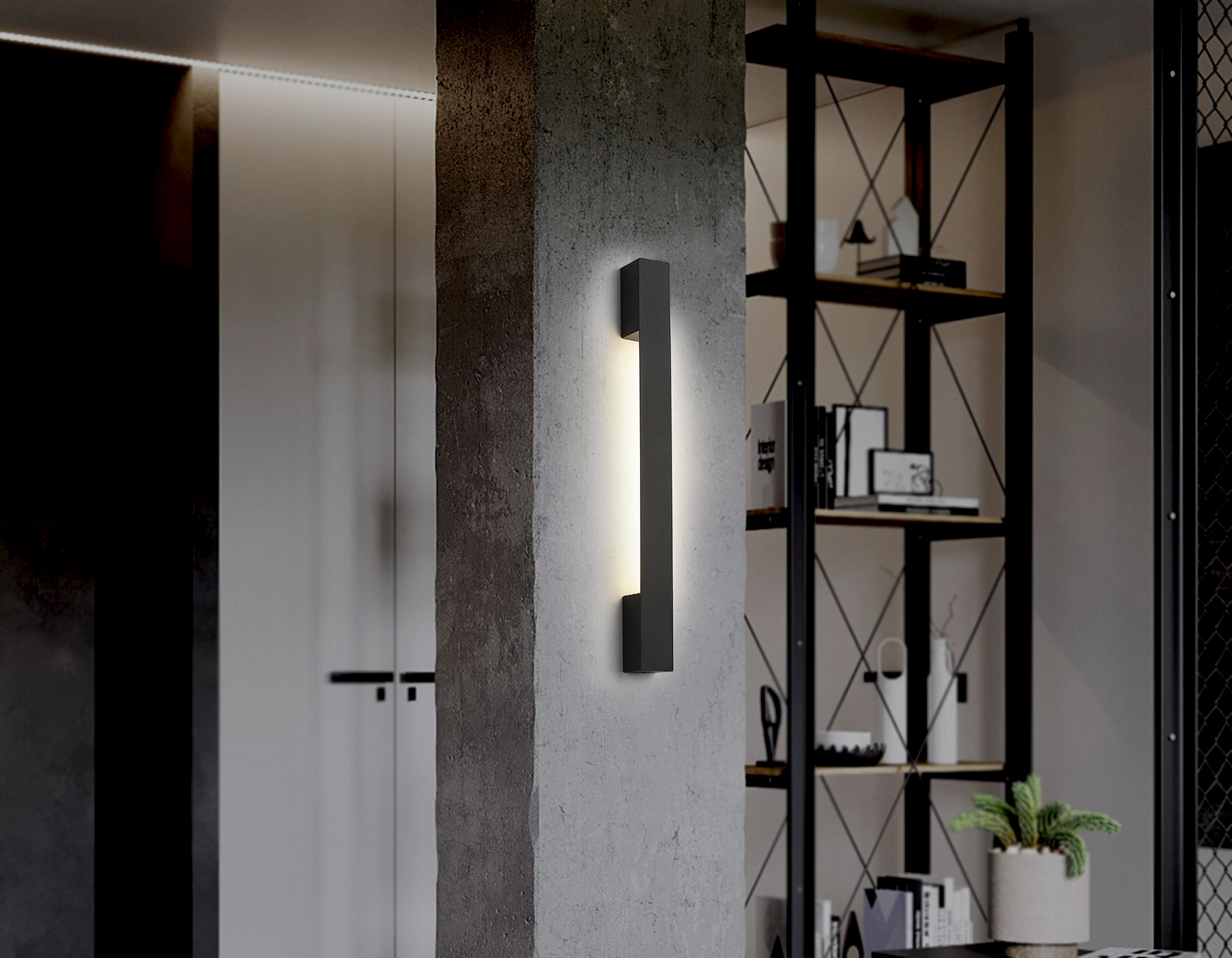 Настенный светодиодный светильник FW4412 SBK черный песок LED 4200K 6W 450*40*35