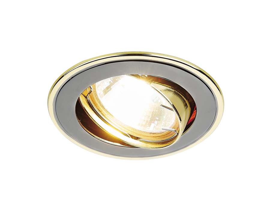 Встраиваемый точечный светильник MR16 с поворотным механизмом 104A GU/G черный/золото MR16