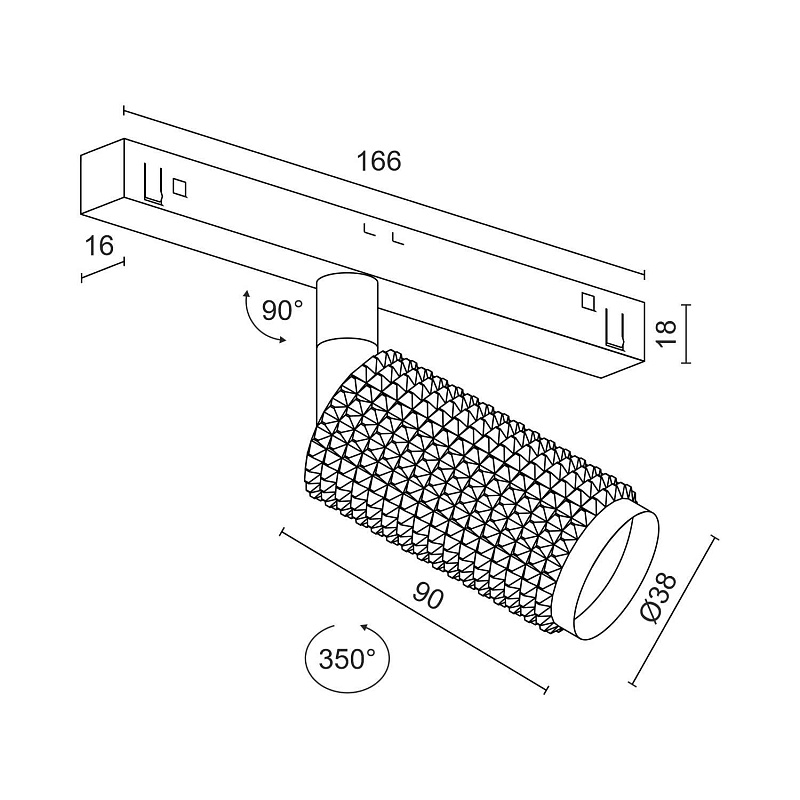 Светодиодный светильник для магнитной системы Ledron DY-1051CS Black (4100)
