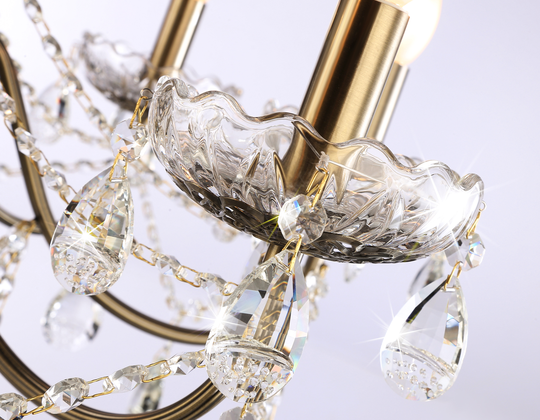 Подвесная классическая люстра с хрусталем TR4950/8 SB/CL бронза/прозрачный E14/8 max 40W D620*585