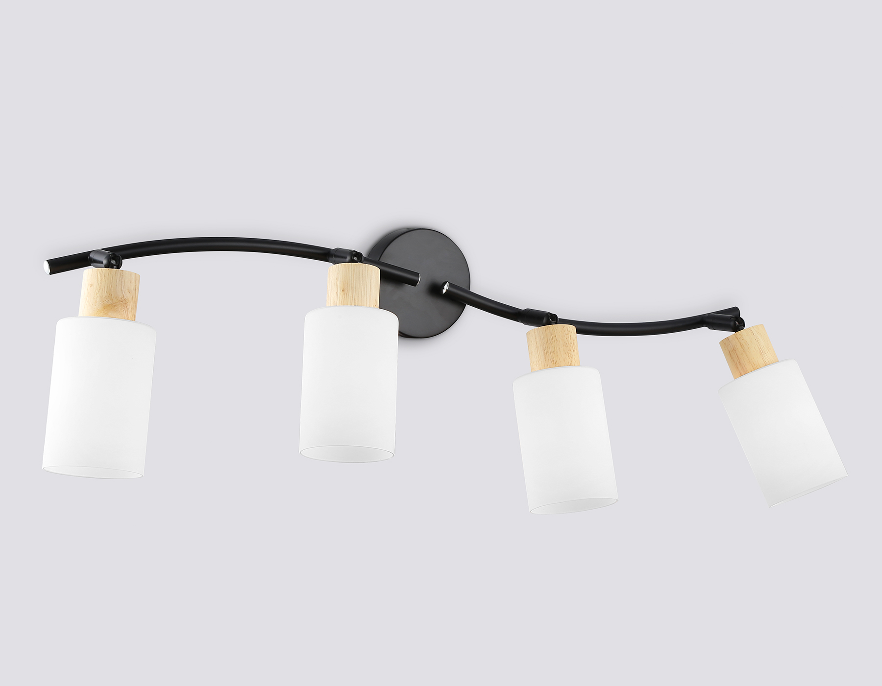 Настенно-потолочный спот в стиле лофт TR8723/4 BK/WD черный/дерево E14/4 max 60W 760*100*210