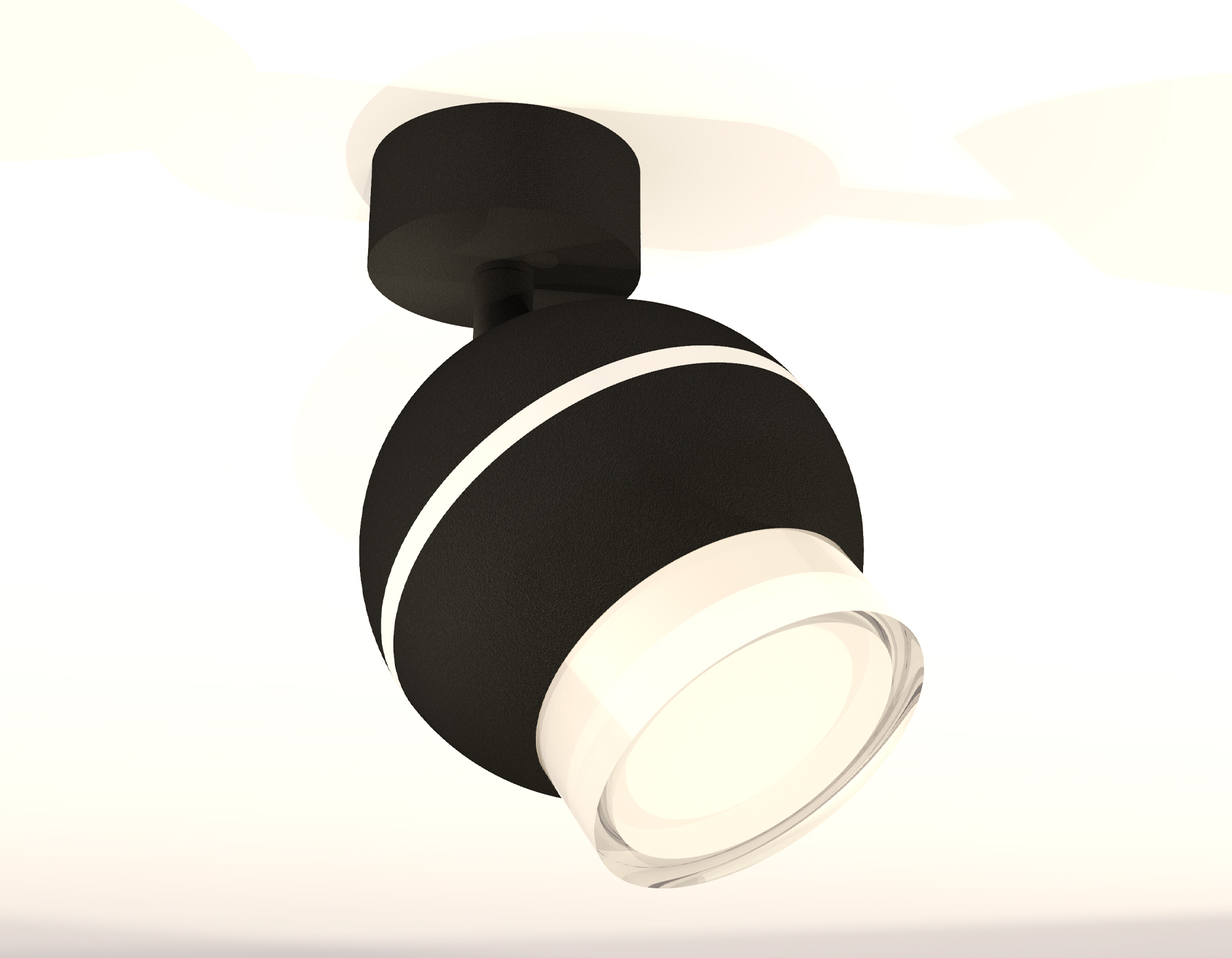 Комплект поворотного светильника с дополнительной подсветкой XM1102016 SBK/FR/CL черный песок/белый матовый/прозрачный MR16 GU5.3 LED 3W 4200K