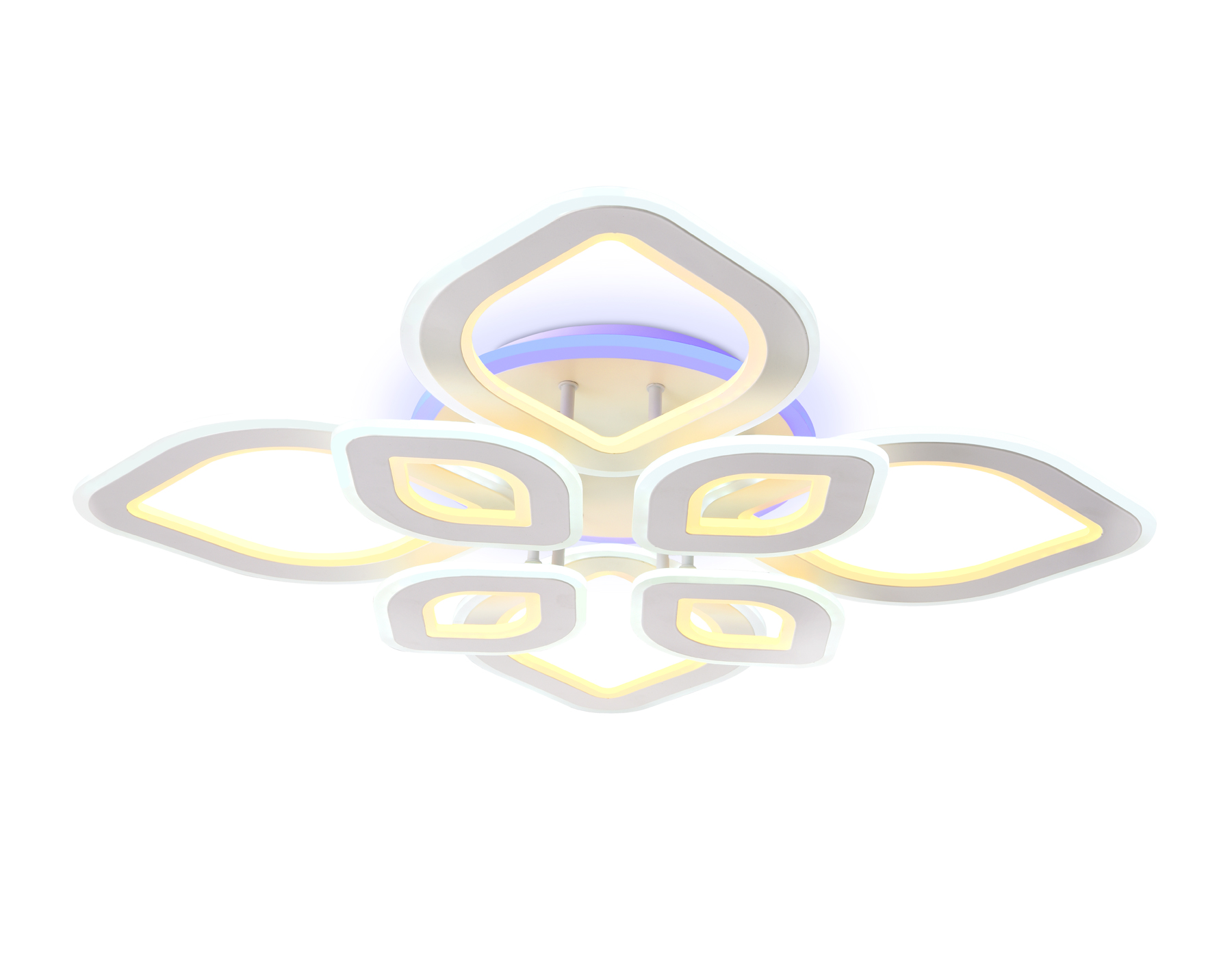 Потолочный светодиодный светильник с пультом FA8844/4+4 WH белый 3000K/4200K/6400K 190W 770*770*120 (ПДУ РАДИО 2.4G)