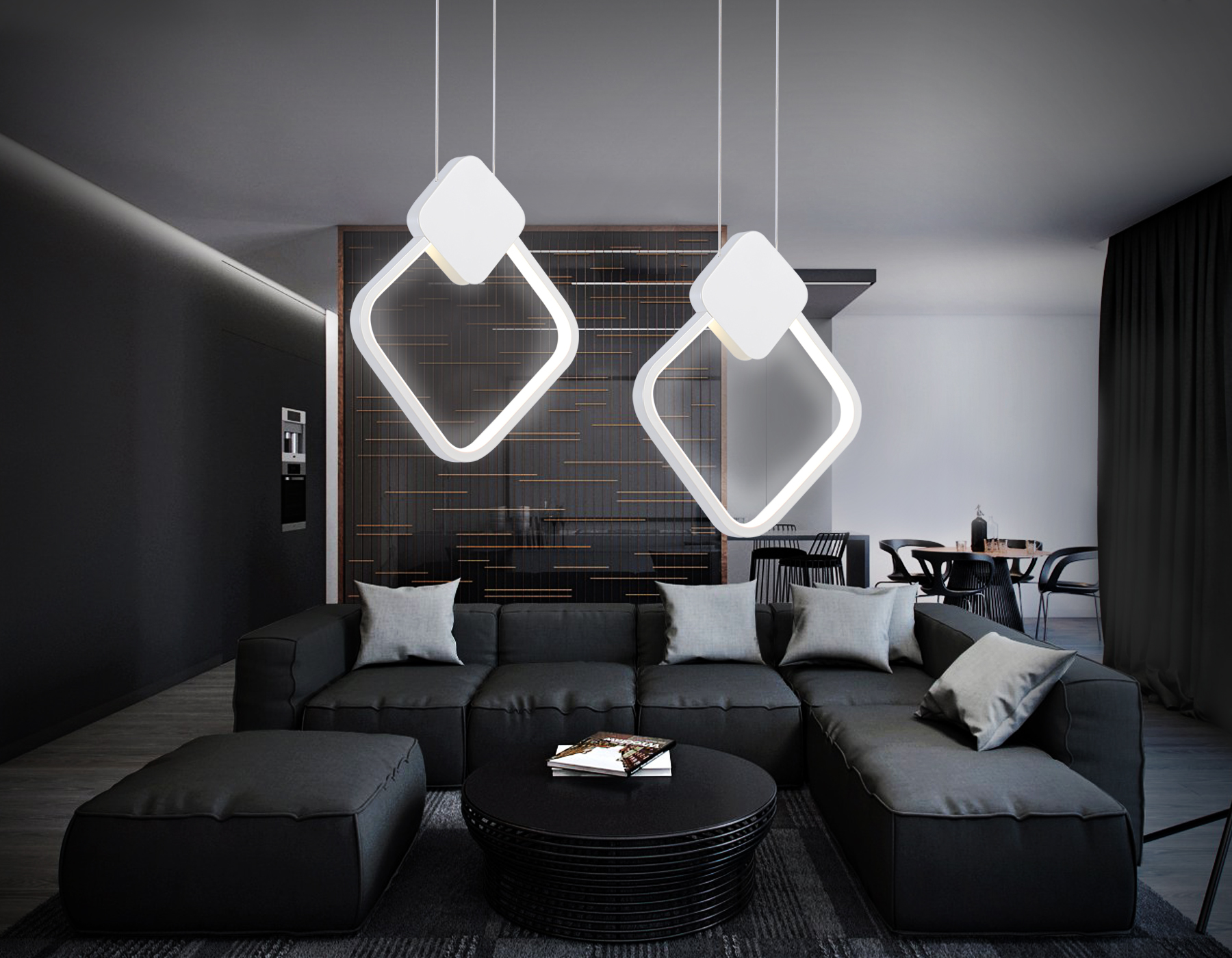 Подвесной светодиодный светильник FL5255 WH белый 11W 4200K 252*20*1200 (без ПДУ)