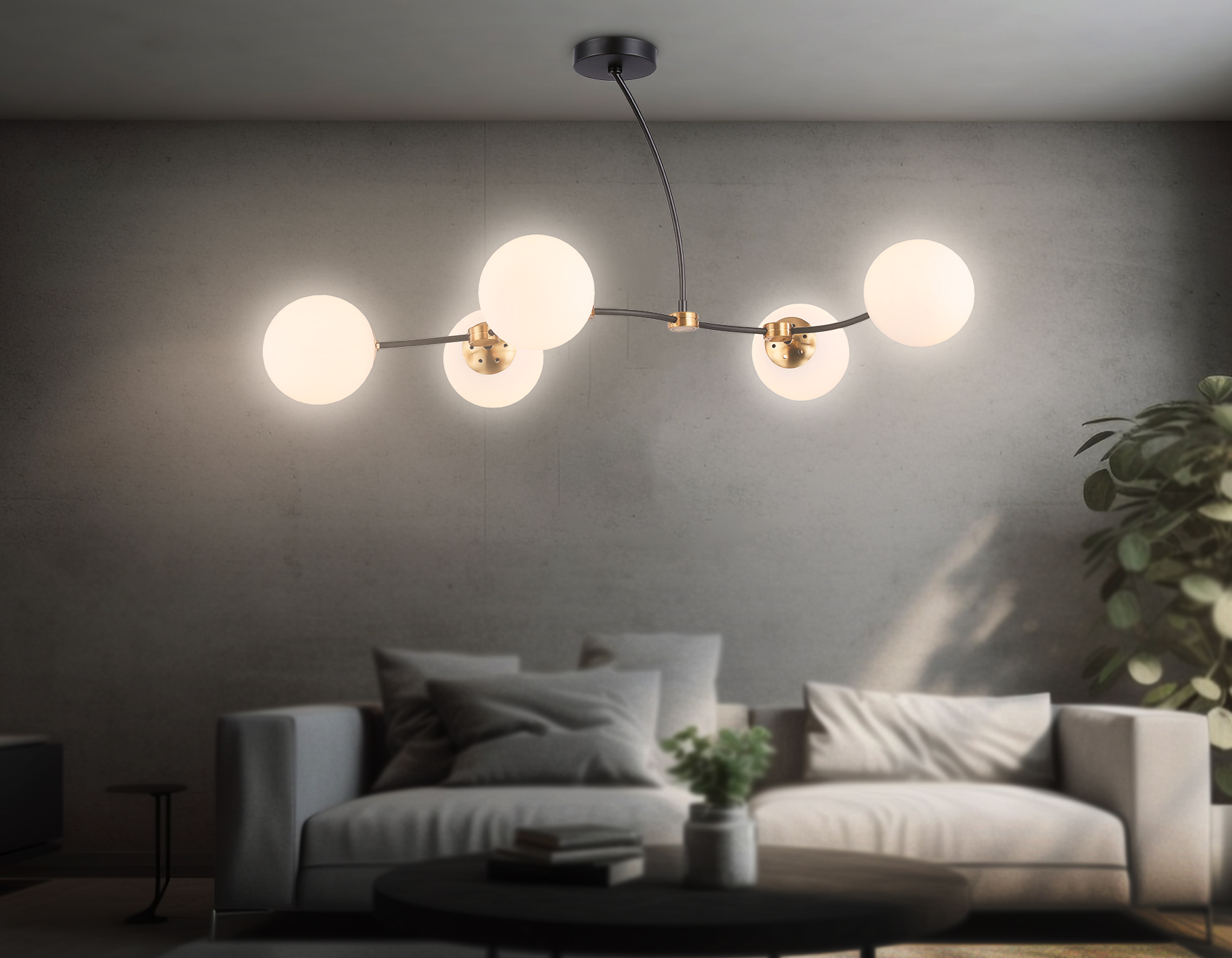 Подвесной светильник TR2548/5 BK/SB черный/бронза E27/5 max 60W 950*600*450